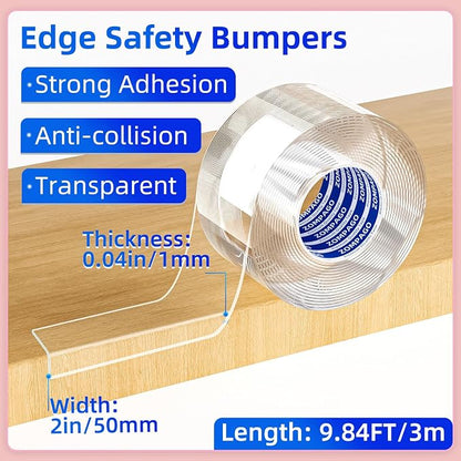 Clear Soft Corner Protectors for Furniture Strip, 2in x9.84FT, Sharp Edge & - Image 2