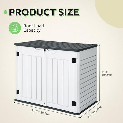 GOOBED Horizontal Shed with Padlock Latch, Outdoor Storage Shed - Image 6