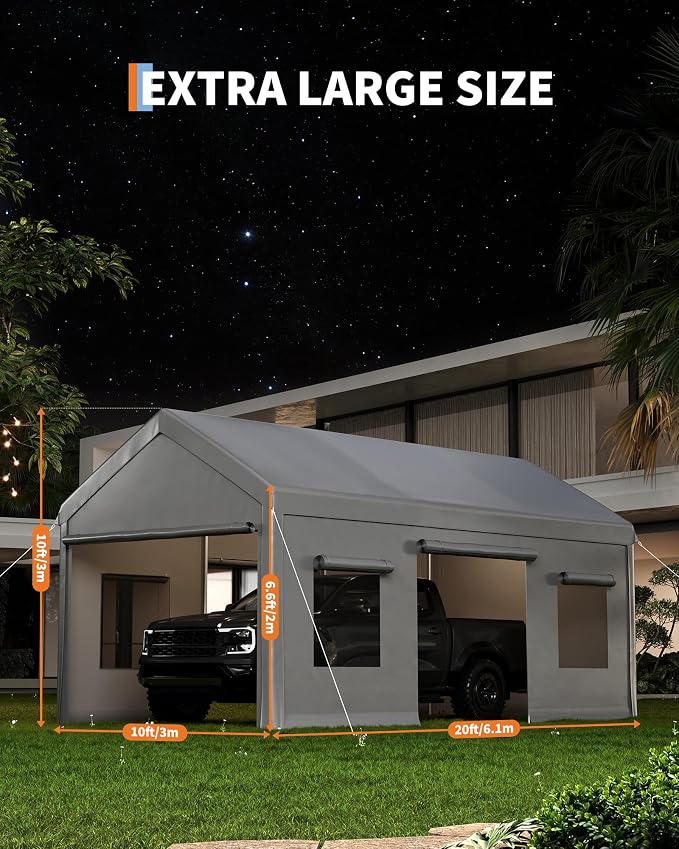 10x20 Ft. Metal Carport Garage - Image 2