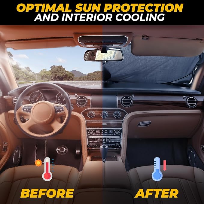 Windshield Sun Shade for Car, SUV & Truck – Patented Design Blocks 99% UV Rays - Image 7