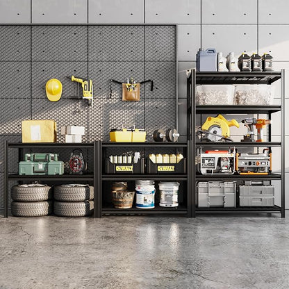 72" H Metal Garage Storage Shelves, 5 Tier Adjustable Shelving Unit - Image 2