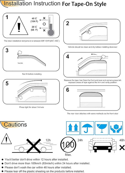 Side Window Visor Vent Deflectors - Image 7