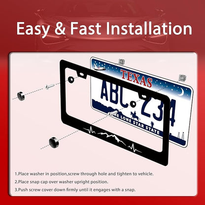 Mountains License Plate Frame Funny Mountain License Plate Holder Stainless - Image 3