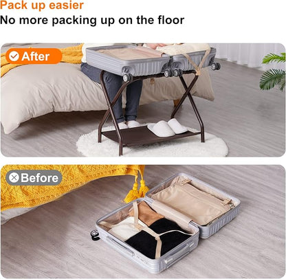 Heybly Luggage Rack, Steel Folding Suitcase Stand - Image 4