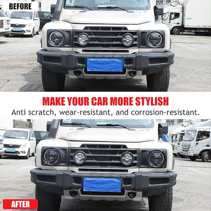 2 PCS Aluminum Alloy Car Headlight Cover Compatible - Image 3