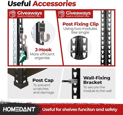 HOMEDANT 5 Tier Laminated Boltless Heavy Duty Garage Storage Adjustable Wide - Image 6