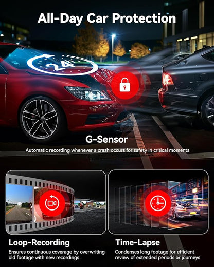 REDTIGER 4K HDR Dash Cam Front and Rear, STARVIS 2 Sensor, 5.8GHz WiFi APP - Image 5