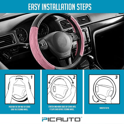 PIC AUTO Steering Wheel Cover, Silk Grain Leather Car Steering Wheel Protector - Image 7