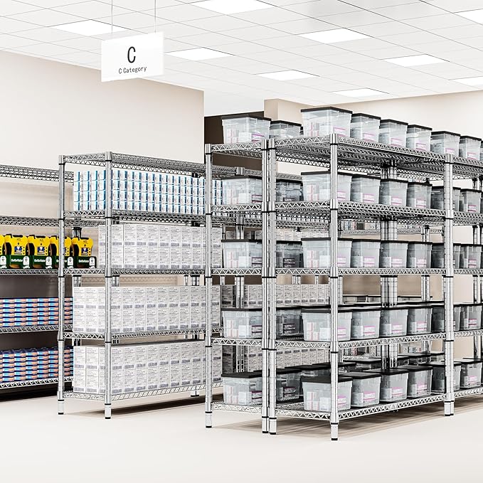 1760 LBs 4 Tier Storage Rack Metal Wire Shelving Unit, Storage Standing Shelf - Image 4