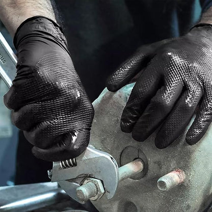 TitanFlex Thor Grip Heavy Duty Black Industrial Nitrile Gloves - Image 8
