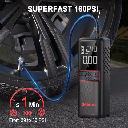 GOOLOO GT160 Tire Inflator Portable Air Compressor, 160PSI Portable Air Pump - Image 2