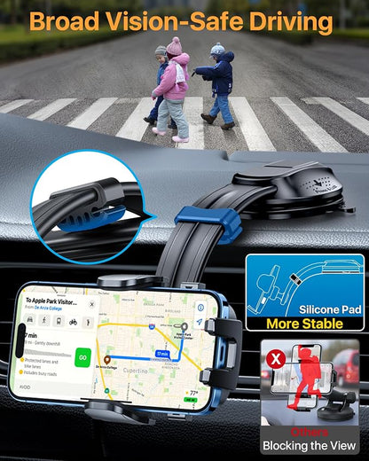 HTU Upgraded Strongest Suction Car Phone Holder Bendable Arm, Never Block View - Image 3