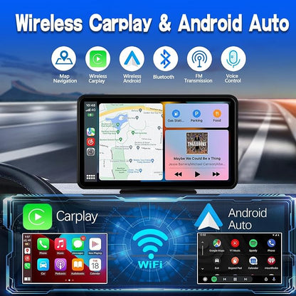 Wireless Carplay Screen for Car 7" HD Portable Car Stereo Touchscreen - Image 2