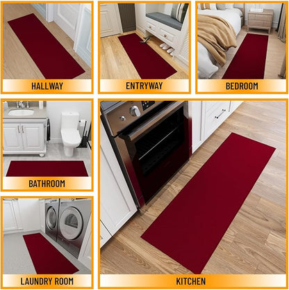 Ottomanson Hallway Runner Rug 2'2" x 6' Non Slip Solid Area Rugs Easy to Clean - Image 3