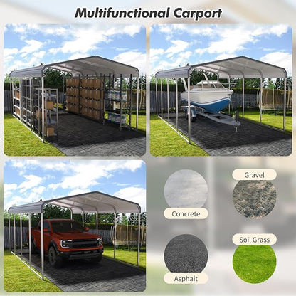 Carport Canopy 12x20 FT Heavy Duty Metal Carport Kit – Outdoor Portable Garage - Image 3