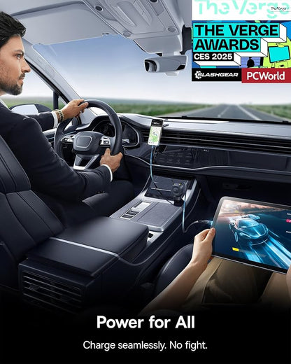 Baseus 163W Retractable Car Charger USB C Fast Charging, PrimeTrip VR2 Max 4 in - Image 5