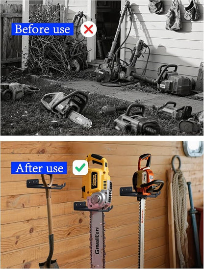 3-Screw Reinforced Weed Eater Hanger, Heavy Duty Steel String Trimmer Rack - Image 5