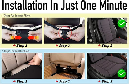 Car Seat Cushion with Back Support Pillow, Comfy Lumbar Support & Seat Cushion - Image 8