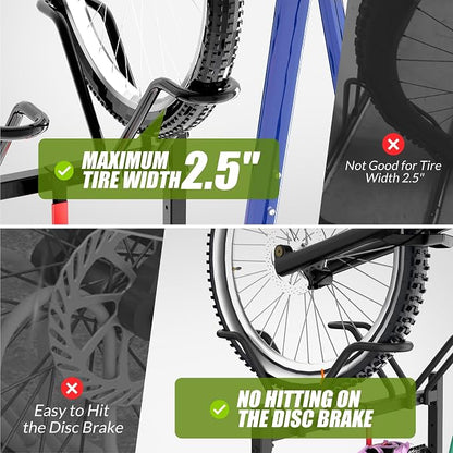 5 Bikes Floor Stand, Adjustable Bicycle Parking Rack - Image 6