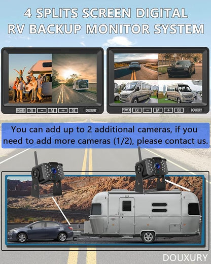 FHD 1080P 2 Digital RV Wireless Backup Camera System - Image 3