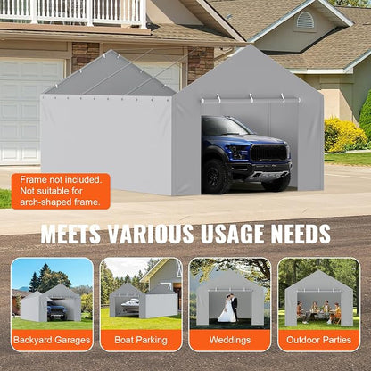 VEVOR Carport Replacement Canopy Cover Side Wall 12 x 20 ft, Garage Tent - Image 7