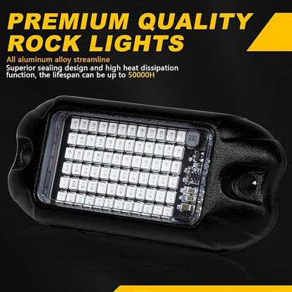 Nicoko 4Pods Pure Red LED Rock Lights 72 pcs LEDs high Power Rock Lights Neon - Image 3