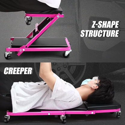 DNA MOTORING 36 Inches 2 IN 1 Rolling Folding Car Creeper/Seat, 150kg Weight - Image 7