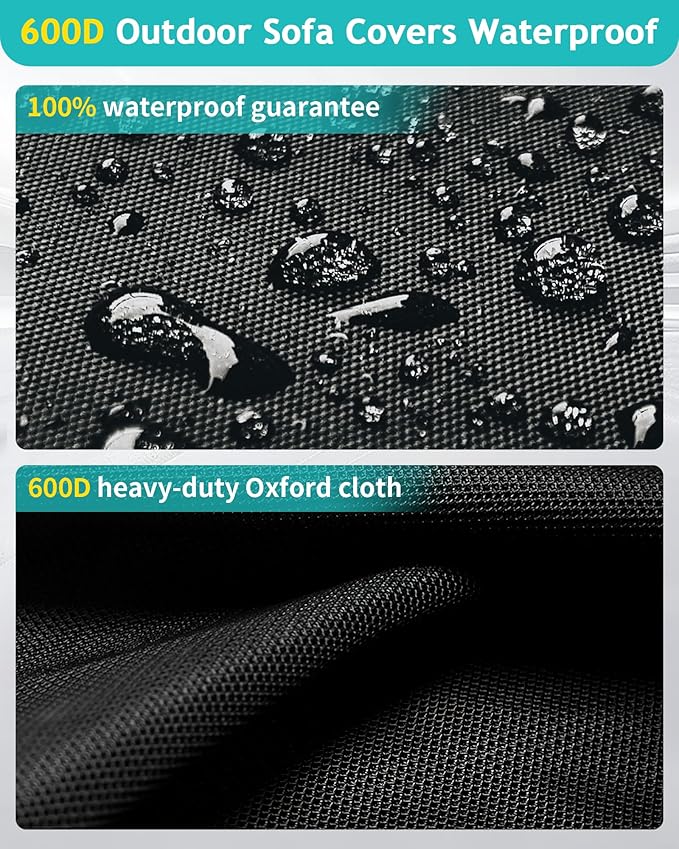 Outdoor Sofa Cover, Waterproof Patio Furniture Cover 90W x 36D x 33H inches - Image 4