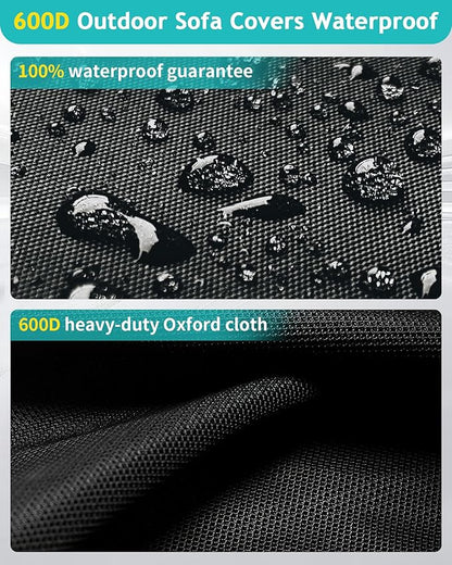 Outdoor Sofa Cover, Waterproof Patio Furniture Cover 90W x 36D x 33H inches - Image 4
