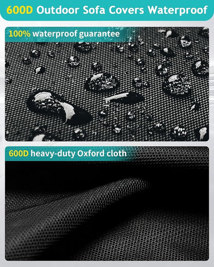 Outdoor Sofa Cover, Waterproof Patio Furniture Cover 80W x 42D x 33H inches - Image 4