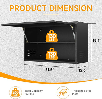 Metal Wall Cabinet with Up-flip Door, Metal Wall Storage Cabinet with - Image 3