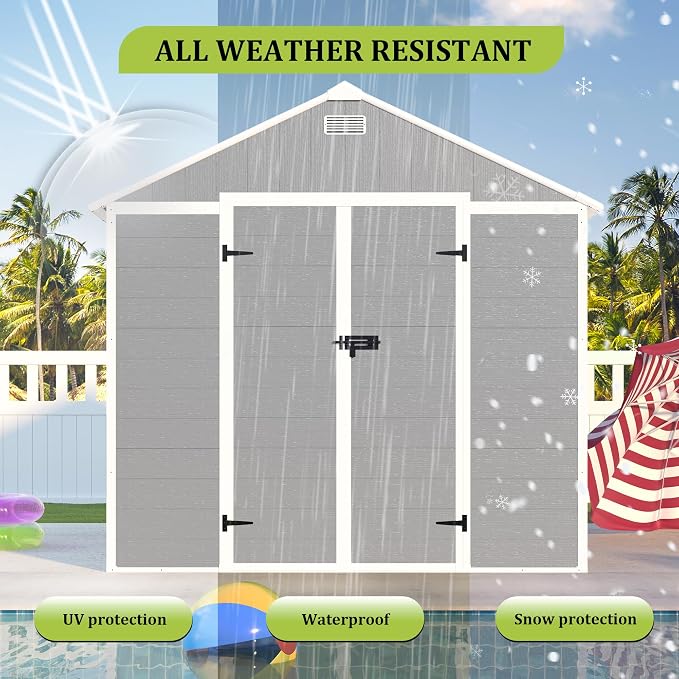 8x8 FT Outdoor Storage Resin Shed - Image 5