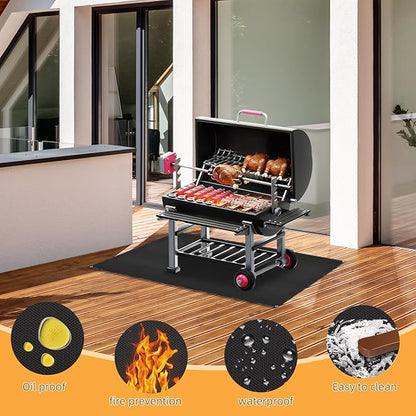 Under Grill Mat for Outdoor Grilling, 60 x 48 inches Double-Sided Fireproof - Image 5