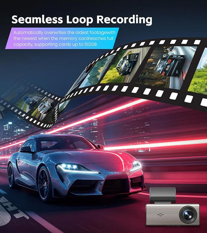 4K+2K Dash Cam Front and Rear, Dash Camera - Image 5
