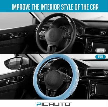 PIC AUTO Gel Particles Steering Wheel Cover, Universal Fit 14.5"-15.5" - Image 5