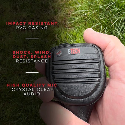 BTECH QHM22D Dual Push-to-Talk Speaker Mic, Platinum Series IP54 Rainproof - Image 4