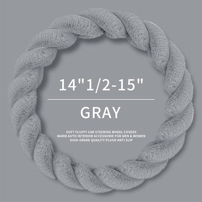 Luxury Fluffy Winter Car Steering Wheel Cover - Image 3