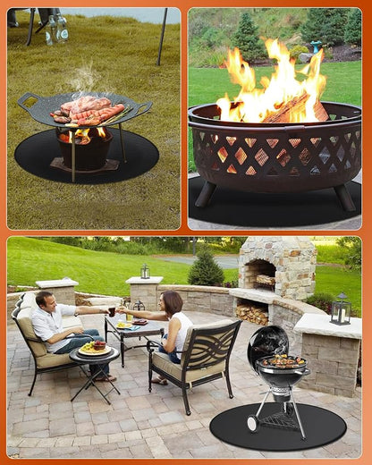 Round BBQ Grill Mat, 36 inches Double-Sided Fireproof Pad - Image 7