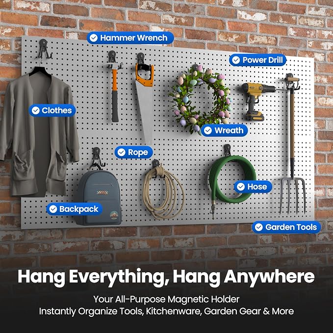 8 Pack Large Magnetic Hooks Heavy Duty Extra Strong Magnetic Garage Hooks Big - Image 3
