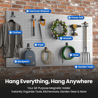 8 Pack Large Magnetic Hooks Heavy Duty Extra Strong Magnetic Garage Hooks Big - Image 3