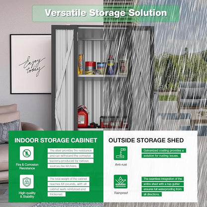AECOJOY Outdoor Storage Cabinet, Outdoor Cabinets Waterproof - Image 2