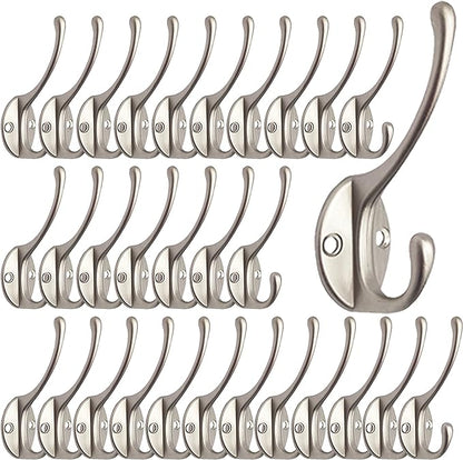IBosins 30 Pack Heavy Duty Dual Coat Hooks Wall Mounted by IBosins