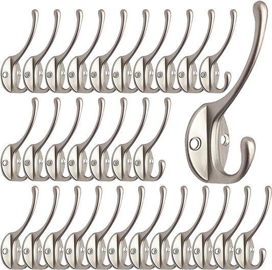IBosins 30 Pack Heavy Duty Dual Coat Hooks Wall Mounted by IBosins