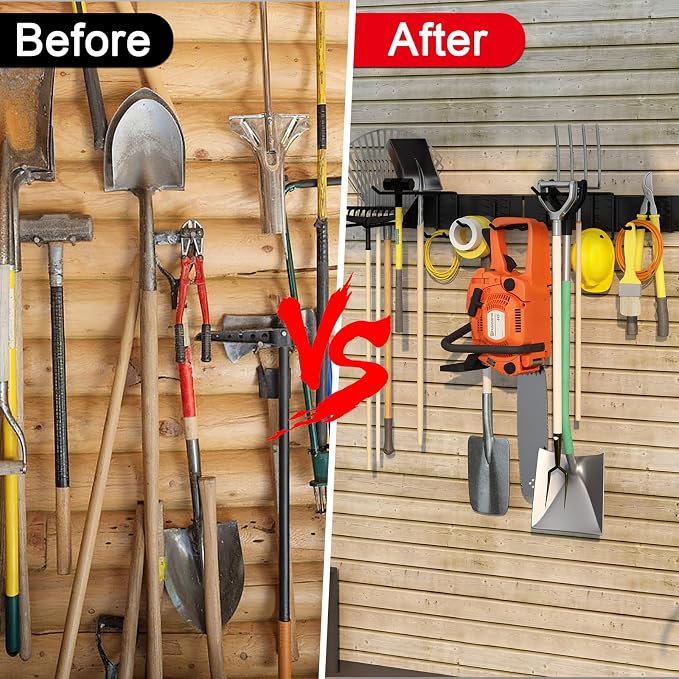 32 Inches Garage Organization, Wall Mount Garden Tool Organizer, 440lbs - Image 7