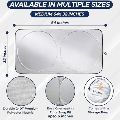 EcoNour Car Windshield Sunshade | Blocks 99% Heat & Keeps Interior Cool | - Image 6