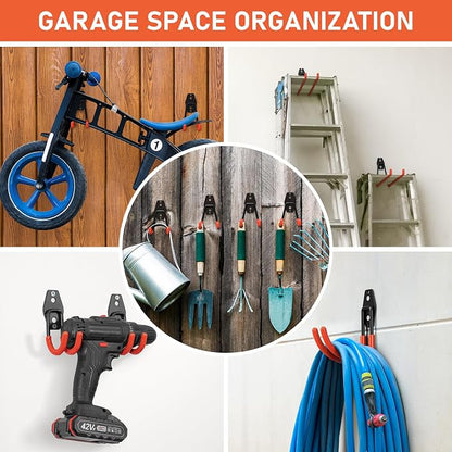 30 Pack Garage Hooks with Anti-Slip Coating, Heavy Duty Wall Mount Storage Hooks - Image 3