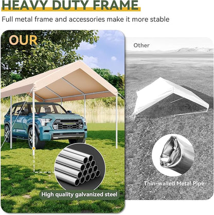 Aoxun 10x20 ft Heavy Duty Carport - Image 5