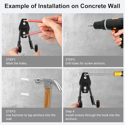 Steel Garage Hooks Wall Tool Organizer, 8 Pack Garage Storage Hook Heavy Duty - Image 4