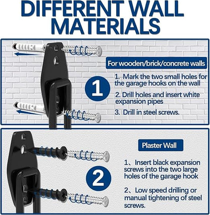 3-H Garage Wall Hooks 60 Pack, Heavy Duty Garage Hooks - Image 5