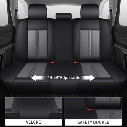Car Seat Covers Full Set, Easy Install Luxury Leather Automotive Seat Covers - Image 4